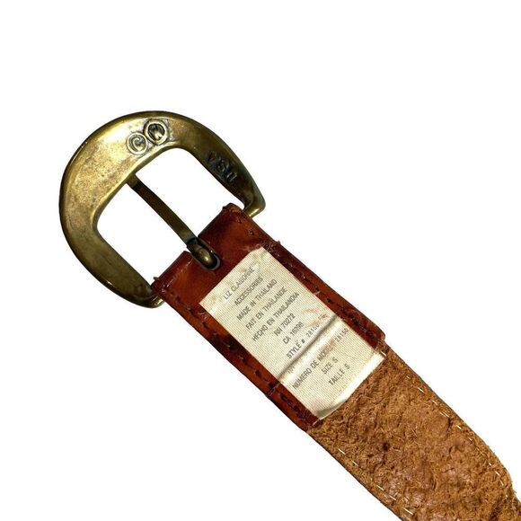 Vintage Liz Claiborne leather turtle concho belt Sz‎ S brown boho western - Picture 6 of 6